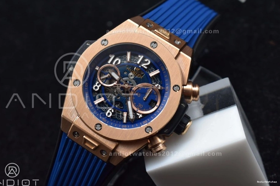 894 Big Skeleton Best Edition on 1:1 RG Hublot Strap Rubber Blue A Unico Dial ZF Blue Bang NewStyle 0509